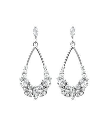 Belles boucles d'oreilles argent massif zirconium-1