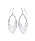 Boucles d'oreilles pendant argent massif ovalisé