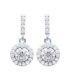 Boucles d'oreilles pendant argent massif et zirconium original 