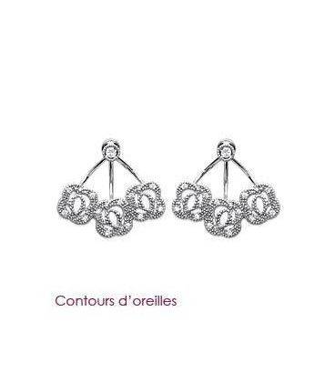 Contours d'oreilles argent massif et zirconium -2