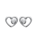 Boucles d'oreilles argent massif petit coeur zirconium