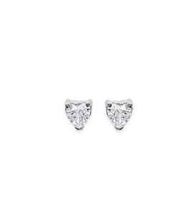 Boucles d'oreilles argent massif petit coeur zirconium