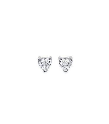 Boucles d'oreilles argent massif petit coeur zirconium-1