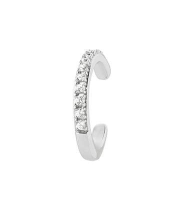 Bague d'oreille argent massif et zirconium 