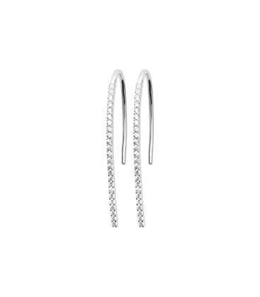 Boucles dormeuses fins pendants argent massif zirconium-1