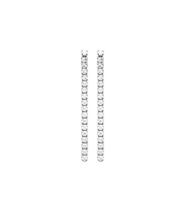 Boucles d'oreilles pendante argent rivière de zirconium-1