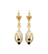 Boucles d'oreilles plaqué or pendants véritables saphirs et zirconium 