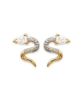 Boucles d'oreilles serpent plaqué or et oxyde de zirconium