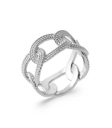 Grosse bague argent massif fantaisie entrelacs-1