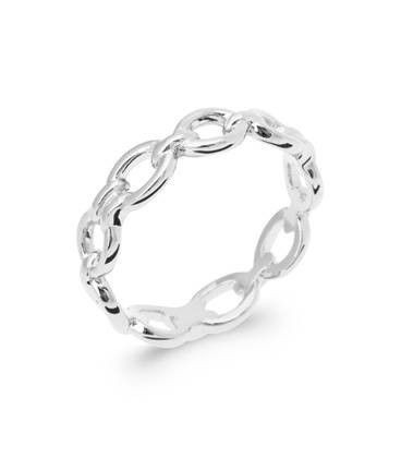 Bague alliance originale chaine argent massif 