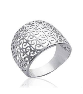 Grosse bague d'argent massif ouvragée 