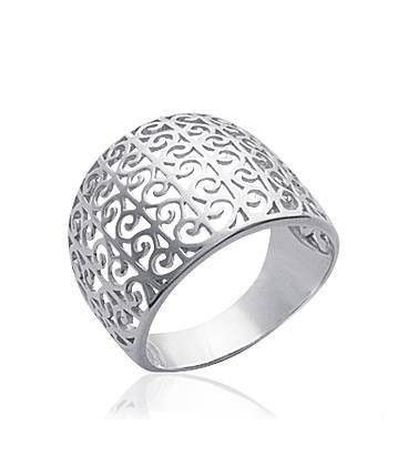 Grosse bague d'argent massif ouvragée 