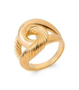 Grosse bague plaqué or enroulée stylisée