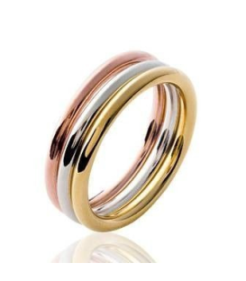 Bague trois faux anneaux tricolore 