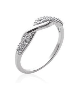 Bague argent massif enroulement de deux anneaux de zirconium-1