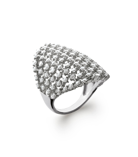 Grosse bague argent massif enveloppante micro serti de zirconium 