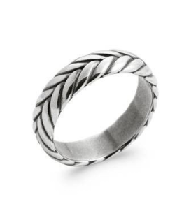 Alliance bague argent massif très bel anneau style natté 