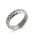 Alliance bague argent massif très bel anneau style natté 