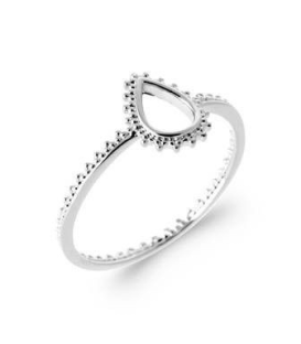 Petite bague perlée argent massif coeur-1