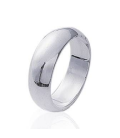 Bague anneau alliance simple bombée argent massif