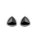 Boucles d'oreilles argent massif et pierre agate noire