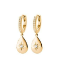 Boucles d'oreilles plaqué or zirconium blanc