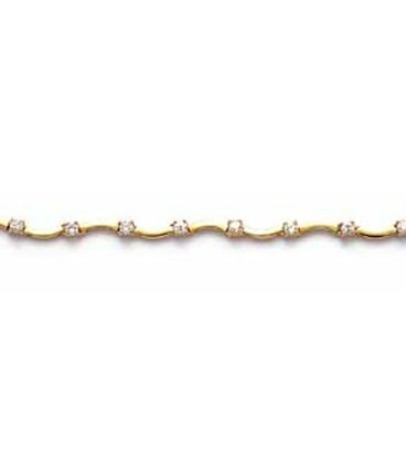 Bracelet plaqué or vagues d'oxydes de zirconium Bracelet plaqué or vagues d'oxydes de zirconium