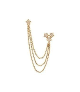 Boucle pendant d'oreille etoiles plaqué or et zirconium 