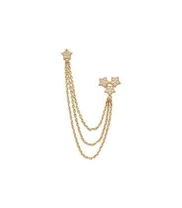 Boucle pendant d'oreille etoiles plaqué or et zirconium 