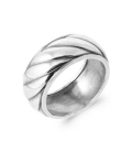 Grosse bague argent massif ouvragée relief