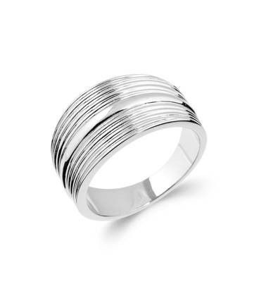 Bague argent massif anneau stries-1