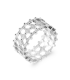 Bague femme argent massif plate ajourée urbain moderne 