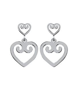 Boucles d'oreilles acier pendants coeur-1