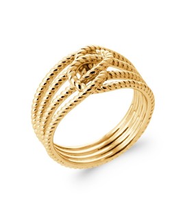 Bague plaqué or tourbillon cordage originale