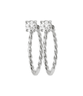 Boucles d'oreilles pendant stylisé zirconium argent massif