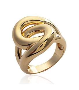 Grosse bague plaqué or anneau enroulé croisé 