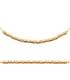 Collier chaine en demi jonc plaqué or perles plates-1