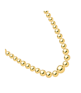 Beau collier plaqué or perles dégradées