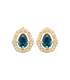Boucle d'oreille percée plaqué zirconium blanc et bleu saphir 