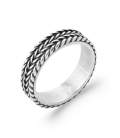 Anneau bague argent massif vieilli