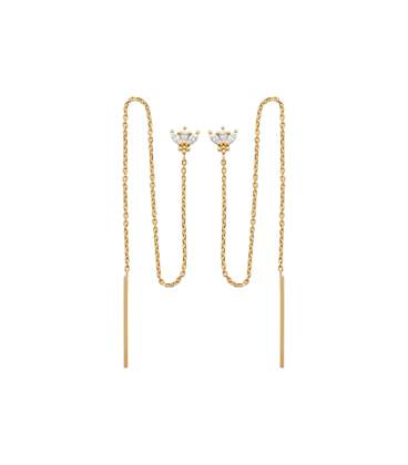 Boucles d'oreilles plaqué or zirconium deux trous 