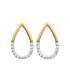 Boucles d'oreilles bicolore plaqué or et zirconium 