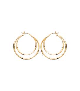 Belle créole plaqué or deux anneaux décalés 