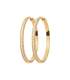 Boucles d'oreilles grande créole articulée plaqué or et zirconium blanc 