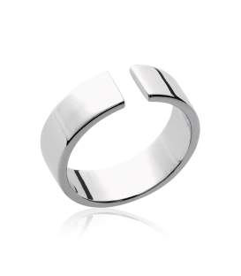 Bague style alliance ouverte argent massif miroir