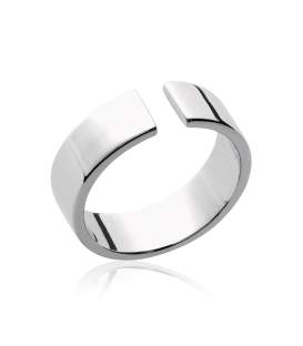 Bague style alliance ouverte argent massif miroir