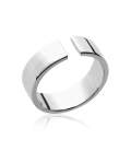 Bague style alliance ouverte argent massif miroir