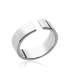 Bague style alliance ouverte argent massif miroir 
