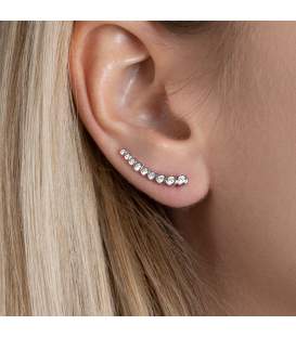 Contours lobes d'oreilles argent massif petits zirconiums 