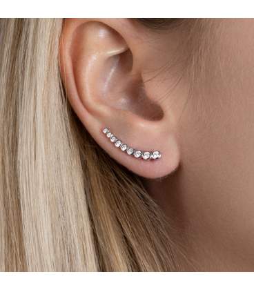 Contours lobes d'oreilles argent massif petits zirconiums 